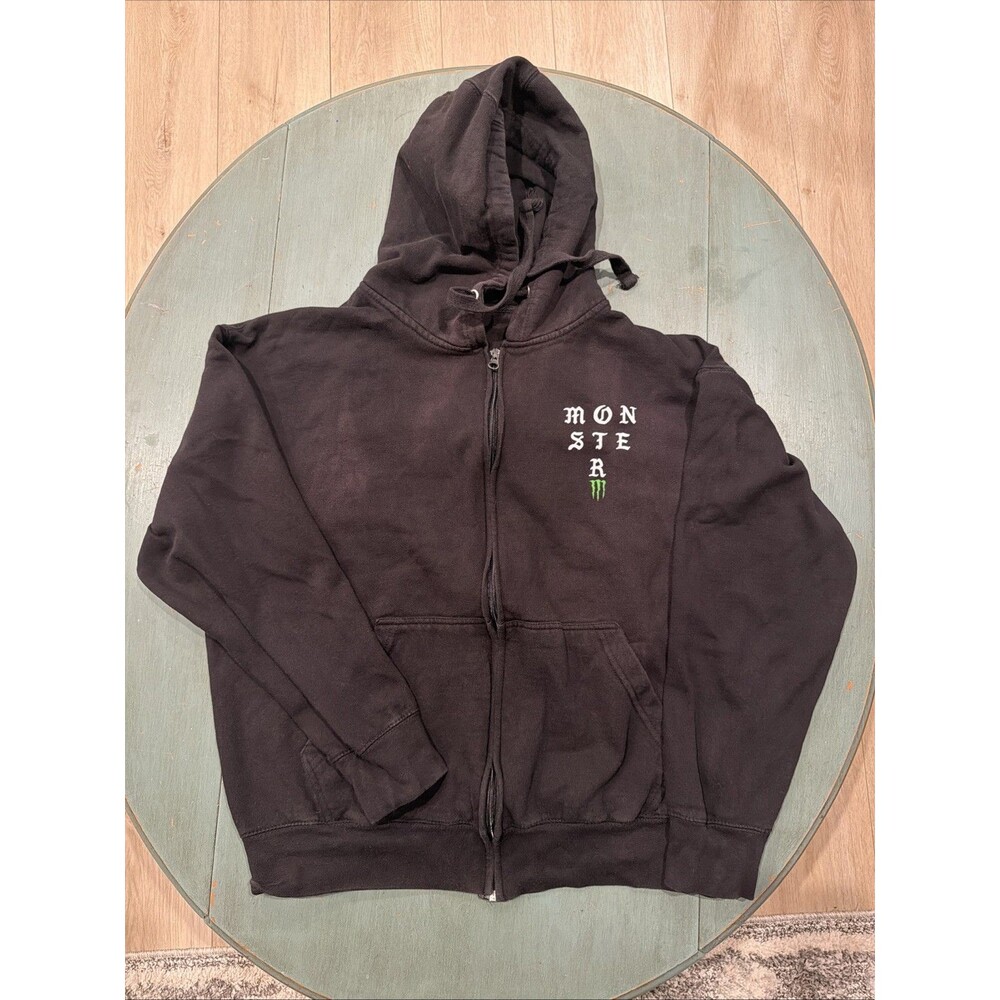 Monster Energy Beverage Co. Black Hooded Zip-Up Sweatshirt XL